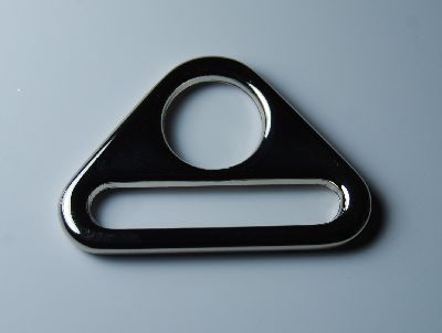 Triangular Two-Hole Piece, Nickel, 3,8 cm