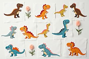16 Ideen zum Dino Sticken