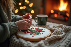 Sticken zu Weihnachten: Kreuzstiche